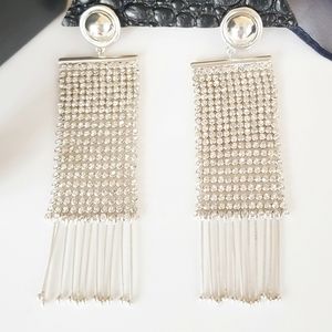 Luv AJ Crystal Mesh Chainmail Earrings